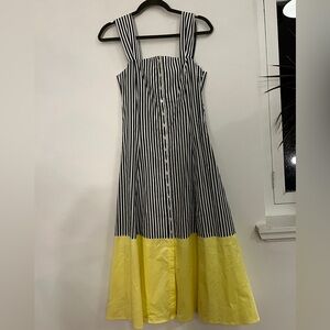 Staud stripe block color midi dress size 6